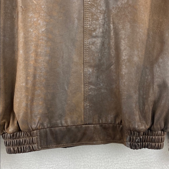 Vintage Columbia Brown Leather Bomber / Flight Jacket, Men’s Medium - Picture 9 of 17